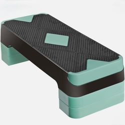 26.5" Aerobic Exercise Step Platform w/4 Risers Adjustable Workout Stepper Green