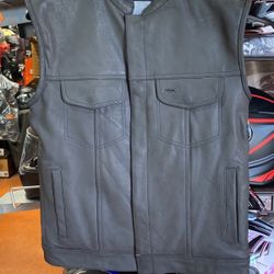 Leather Vest New Club Style Motorcycle Vest $120