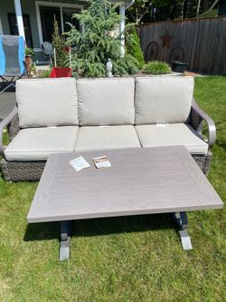 Patio couch and coffee table