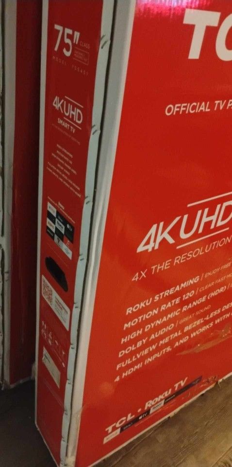 75 In TCL Roku 4k Smart TV