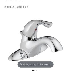 NEW Delta Classic Single Handle Centerset Bathroom Faucet with Pop-Up + Drain, Chrome, 520-DST