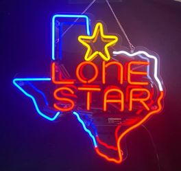 20"x20" New Lone Stars Texas Neon Signs with Real Neon Glass Sign RT170