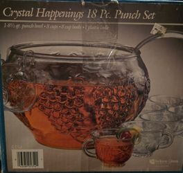 Indiana Glass Crystal Happenings 18 Pc. Punch Set