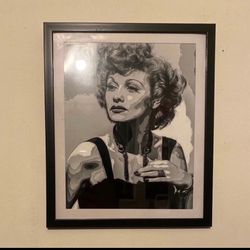 lucille ball From I Love Lucy Black And White Art Piece