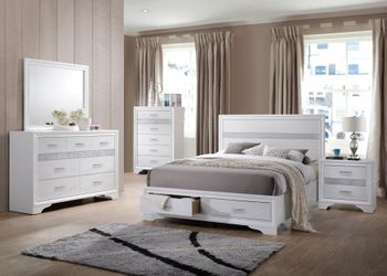 New 4 PC queen bedroom set with queen bedframe dresser mirror nightstand