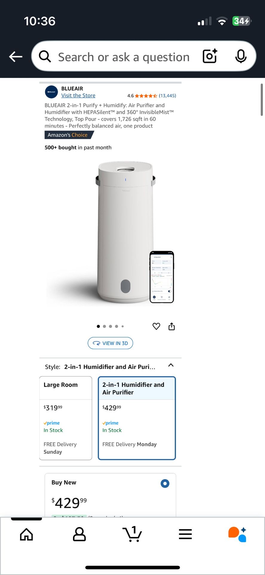 Brand new Air Purifier & Humidifier (Blueair)