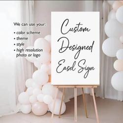 Custom designed easel sign  With tripod easel stand
