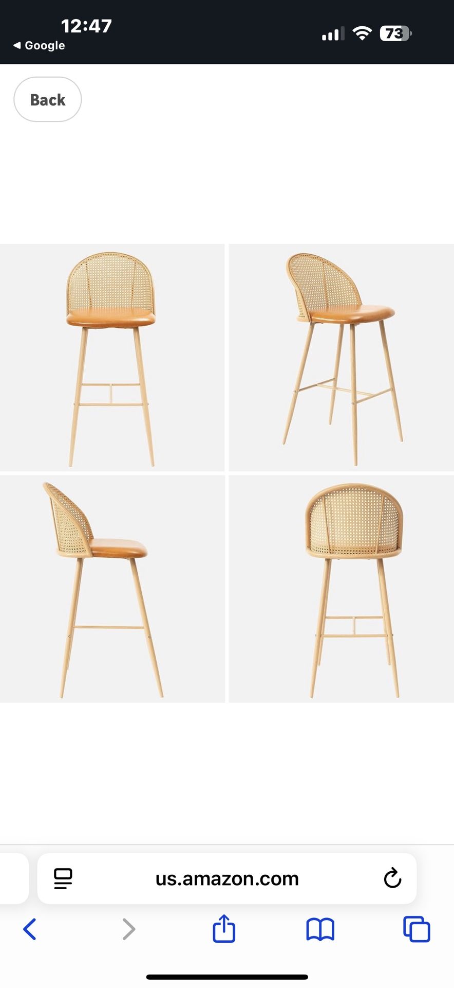 Rattan Bar Sto ols Set of 2,