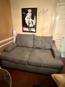 Gray Fabric Two-Seat Sofa