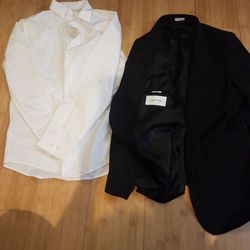 Boys Size 18 Dress Shirt And Suit Jacket Calvin Klein