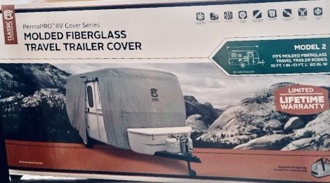 Molded fiberglass travel trailer cover
