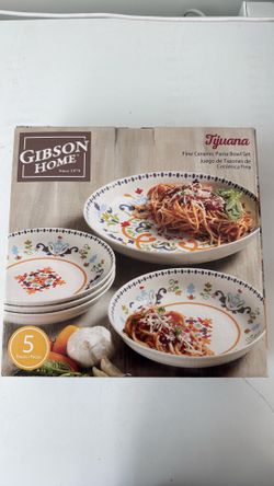 5 ceramic piece pasta bowl set