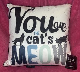 Nicole Miller New York Pet You are the cat’s MEOW 20” Throw Pillow NEW in Package!