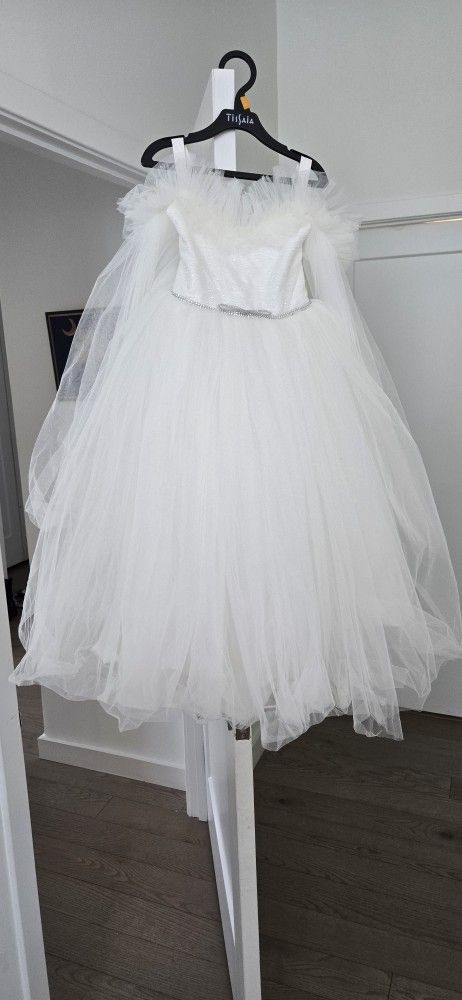 Adorable White Wedding Dress for Young Girl (Size 3T, Almost 4)
