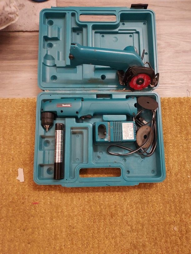 Makita Angle Drill And Rotary Saw With Battery And Charger