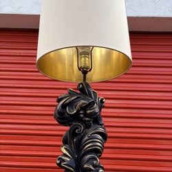 Hollywood Regency Chapman Black & Gold Lamp