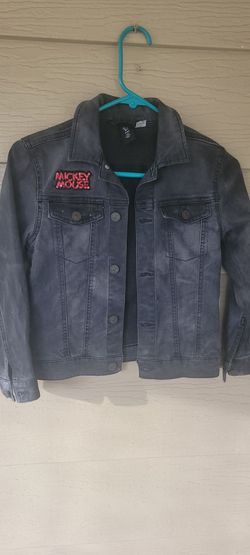 DISNEY BLACK LEVI SEQUINED MICKEY MOUSE JACKET KIDS SIZE 8-9 IN GREAT CONDITION