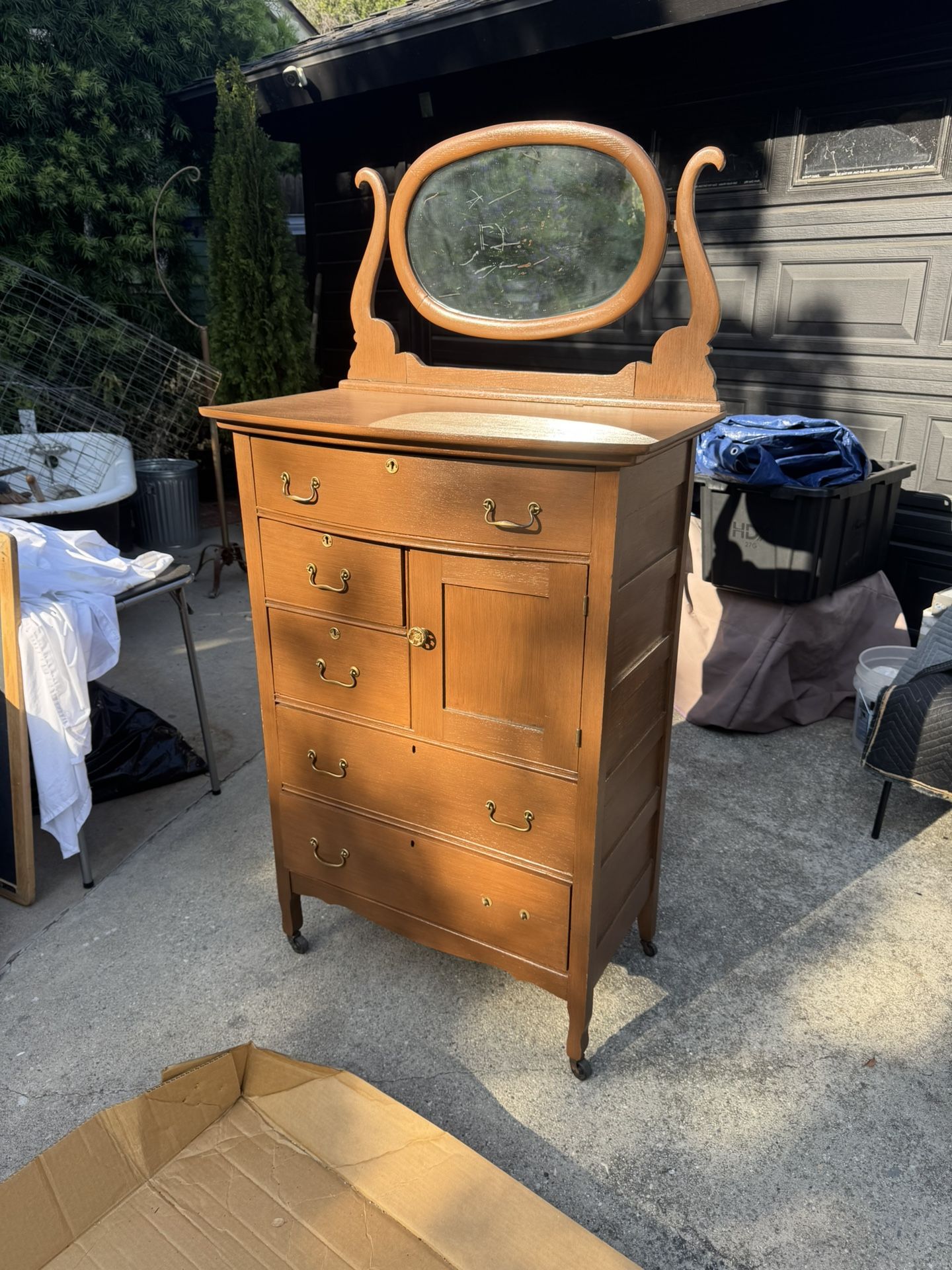 Dresser with mirror