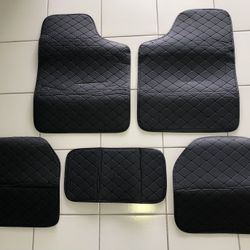 Leather floor mats