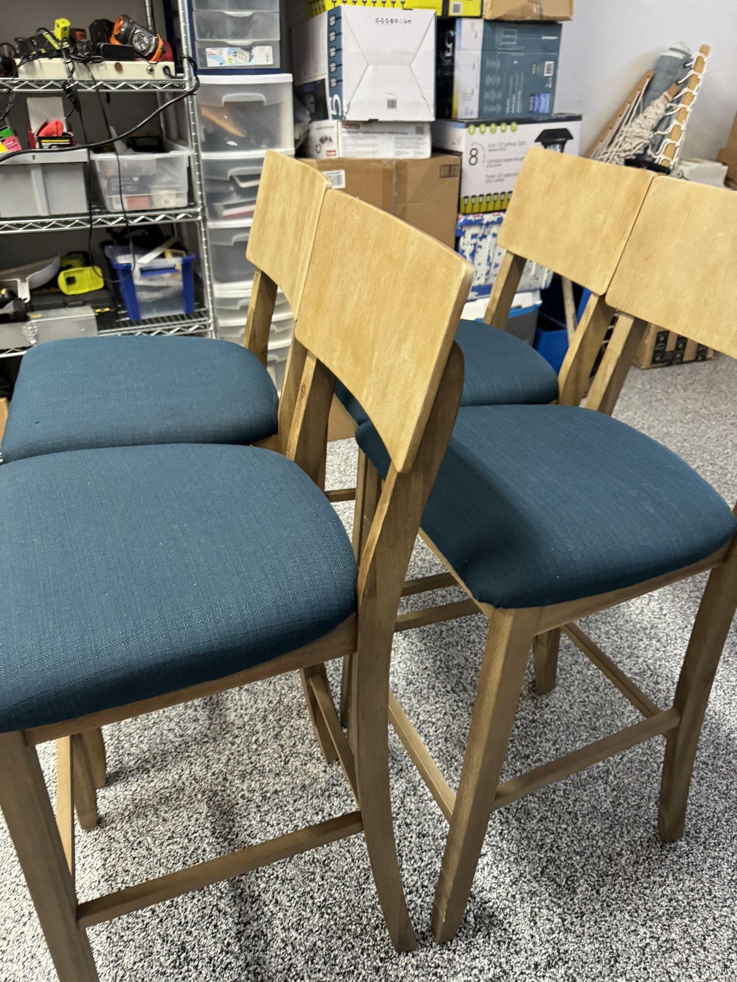 4 Bar Stools Chairs 30 Inches High To Cushion Kitchen  Cushioned