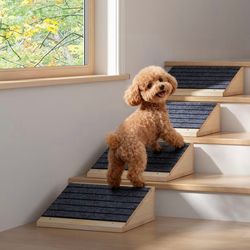 Dog Ramp for Stairs (2 Pieces) NEW~ Non-Slip~Sturdy~Wooden Dog Stairs Pet Ramp for Small Medium Dogs Cat