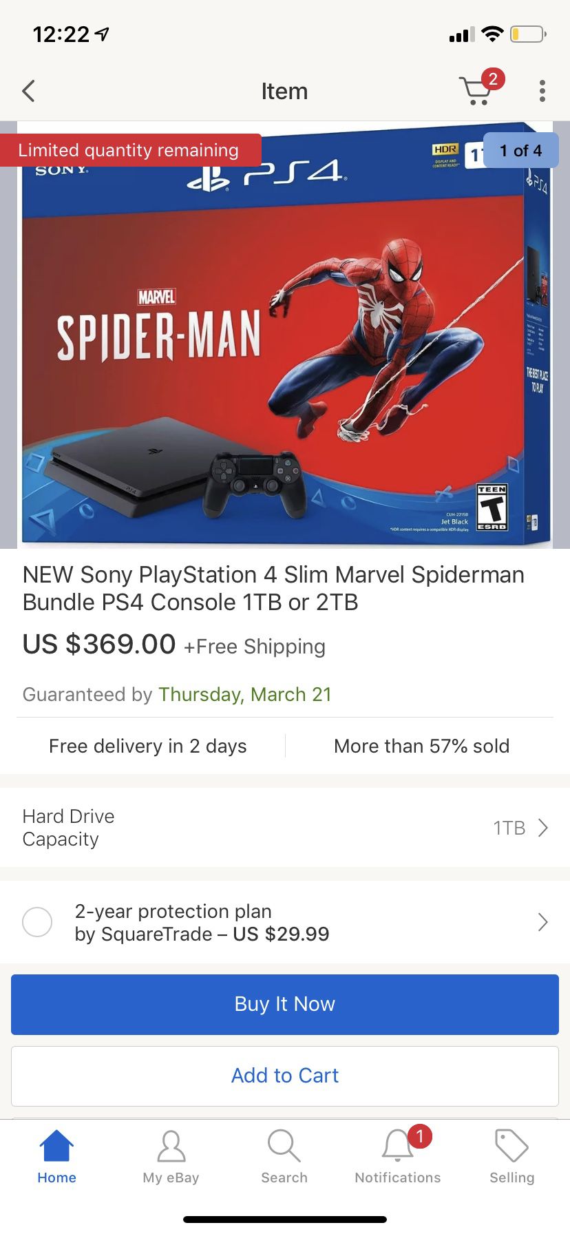 PS4 1tb Spider-Man bundle