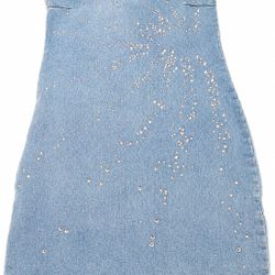 Forever 21 Womens Clothing Dresses | Size M | Color Blue | Denim Panel With Rhinestone Accents