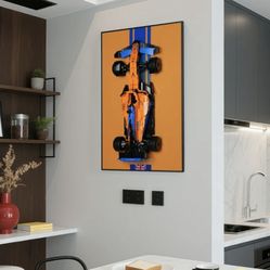 Wall Display Mount Board for Lego Technic McLaren 42141 Race Car | Collector's Edition Gradient Showcase Panel | Modern Wall Art for Home & Office (32