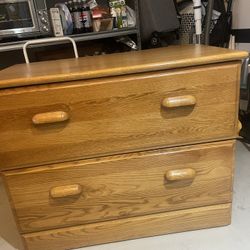 Large 2 Drawer Oak File Cabinet
