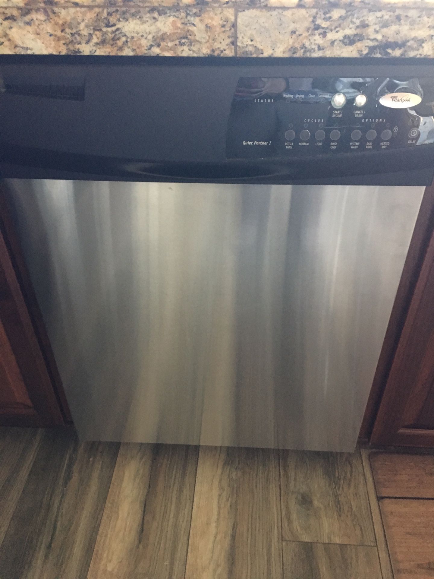 Whirlpool stainless dishwasher works perfectly!