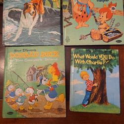 Vintage Whitman Childs Books Lot Lassie, Disney,
