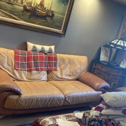 Made In Italy,3 - Pieces Leather Sofa 