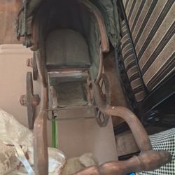 Vintage Bear In Wagon