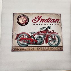 Retro Indian Motorcycle Bike Faux Vintage Ad Metal Sign 