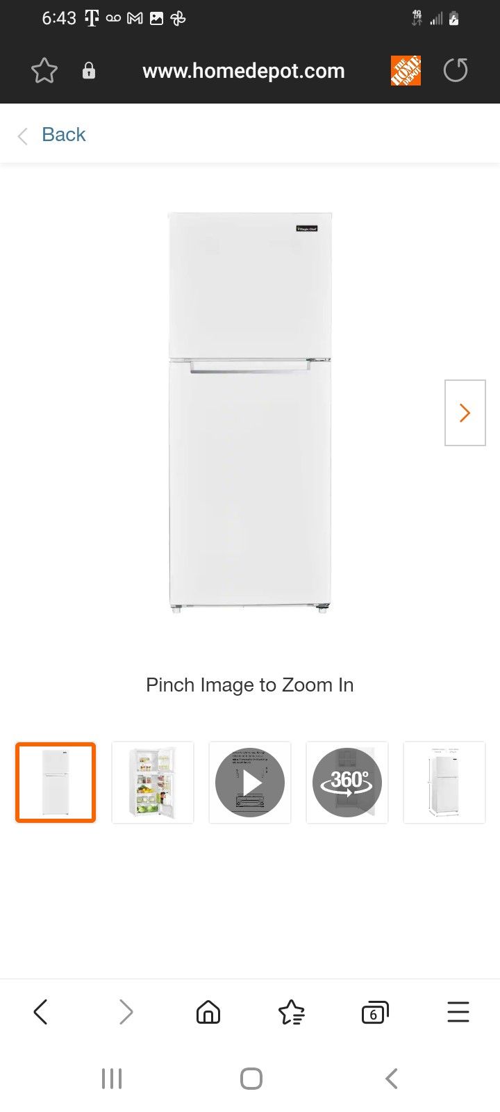 Magic Chef 10.1cu Refrigerator 