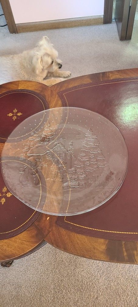 13" Glass Holiday Plate
