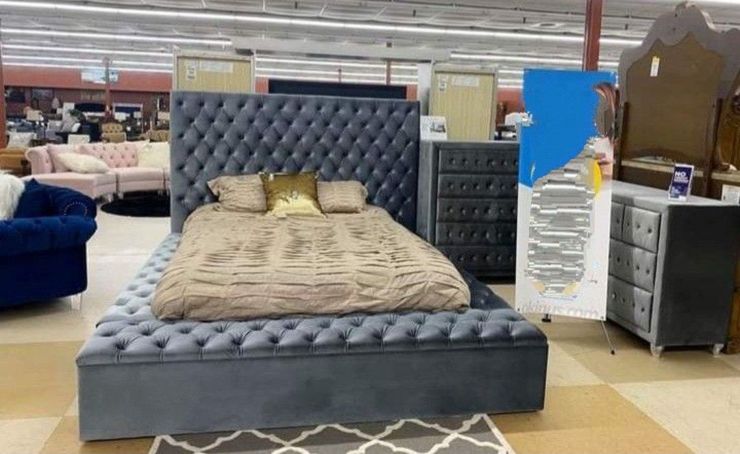 Gray Queen Storage Bed, Sameday Delivery, Comfy, Easy Payment Options