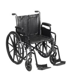 Drive Medical Silver Sport 2 Wheelchair with Detachable Desk Arms and Swing away Footrests 