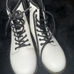 Doc Martins Boots White Size 4Y