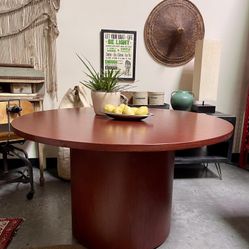 48” Round Conference Table Rich Cherry Finish