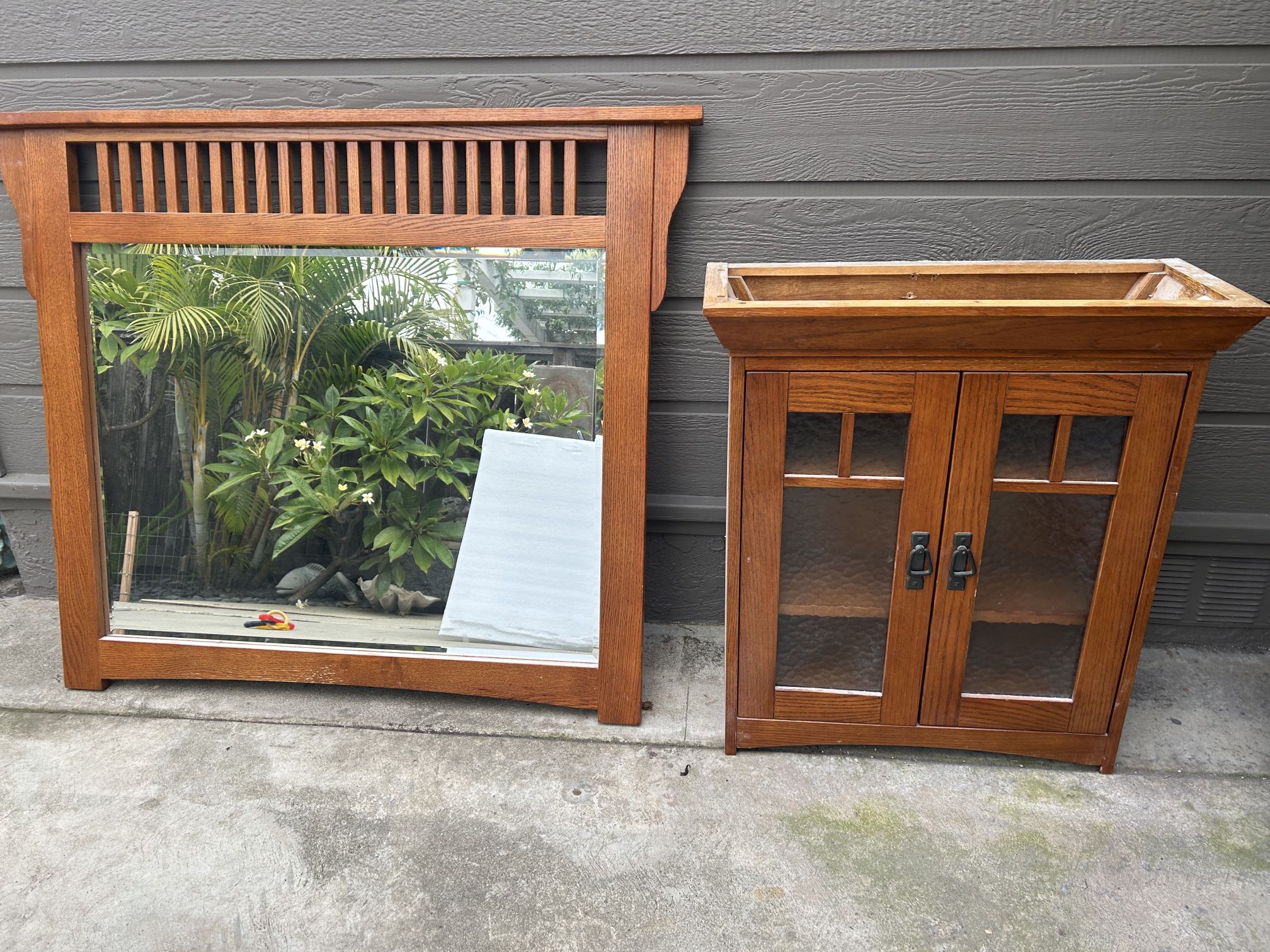 Craftsman Style Mirror & Cabinet