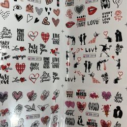 Water Transfer Valentine Day Stickers Love 💌 