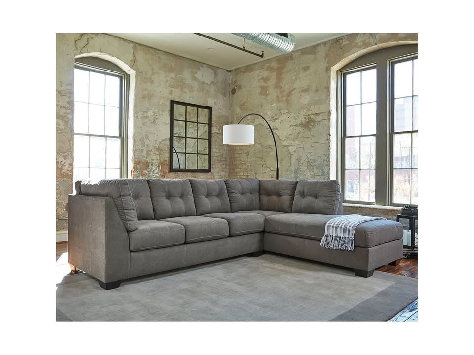 Grey Fabric L Shaped Sectional