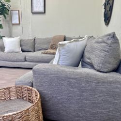 WE DELIVER! 🚚 - Ashley’s Furniture Light Gray Modern Deep-Seated L Sectional Couch