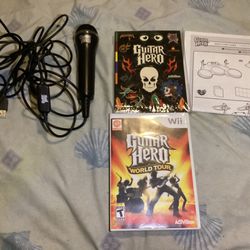 Guitar Hero World Tour with Microphone and stickers for Nintendo Wii