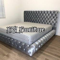 New King Size Bed Frame With Mattress 