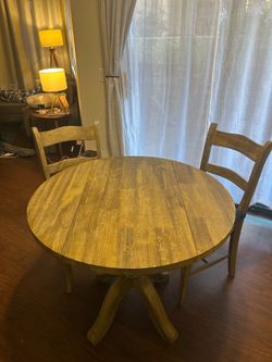 Solid wood table with 2 chairs