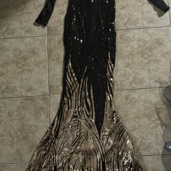 Long Black and Gold Dress