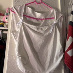 white top with ribbons 
