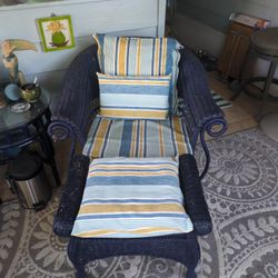 Wicker Chair And Ottoman